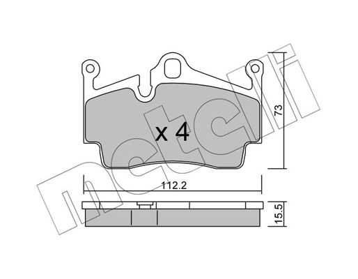 Комплект гальмівних накладок, дискове гальмо, Metelli 22-0894-0