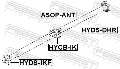 FEBEST HYCB-JK1 Bearing, propshaft centre bearing