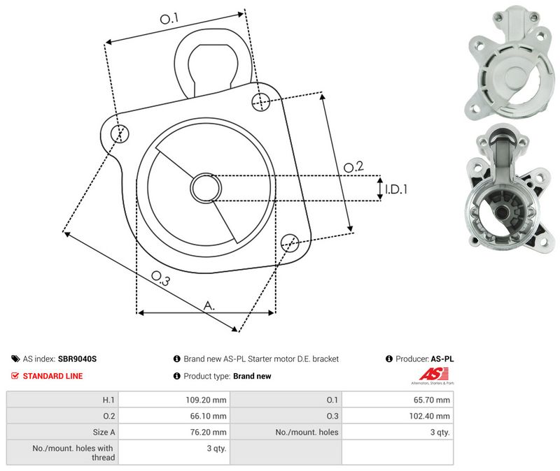 AS-PL SBR9040S Starter Lid, carburettor