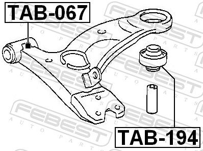 FEBEST TAB-194 Mounting, control/trailing arm