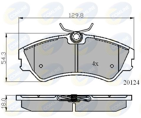 Комплект гальмівних накладок, дискове гальмо, Comline CBP01073