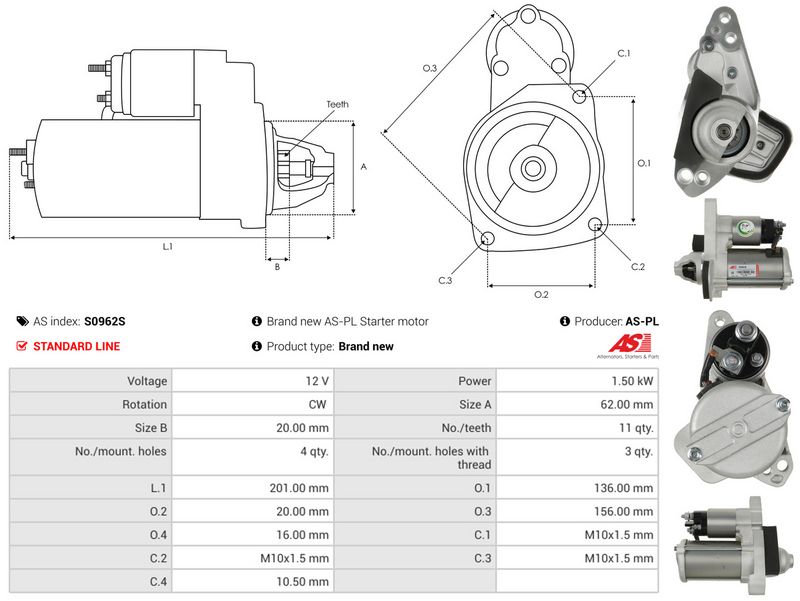 AS-PL S0962S Starter