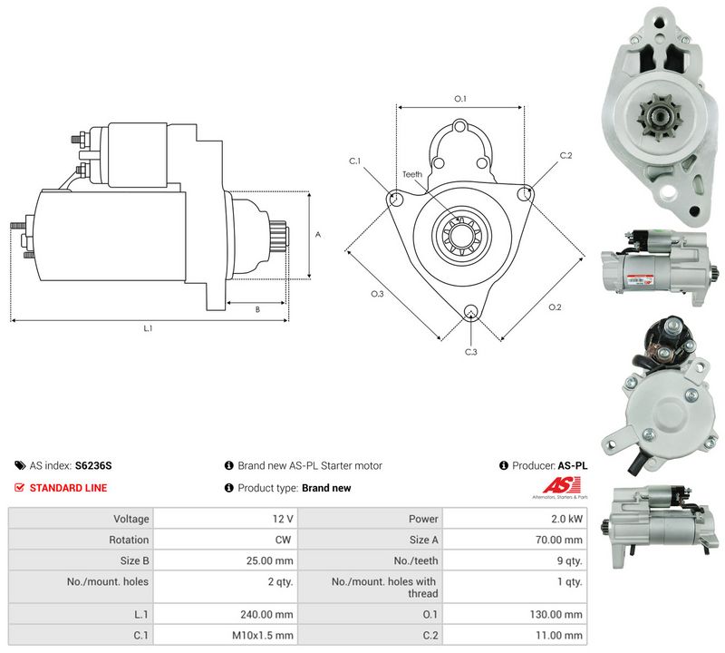 Starter, AS-PL S6236S