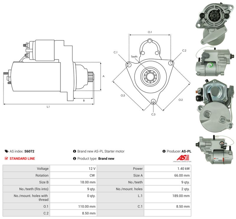 Starter, AS-PL S6072