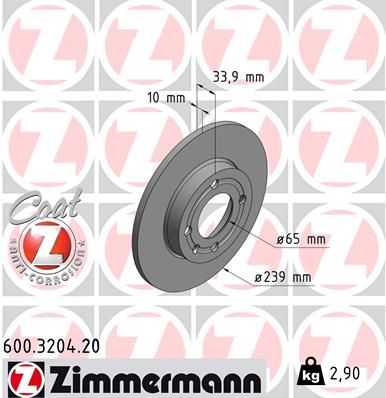 Гальмівний диск, Zimmermann 600.3204.20