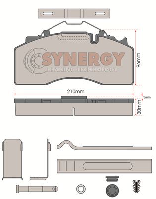 Sada brzdových destiček, kotoučová brzda SYN3106K