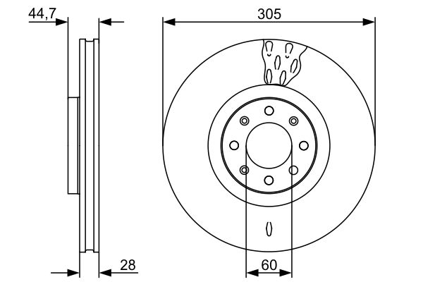 BOSCH Remschijf 0 986 479 531