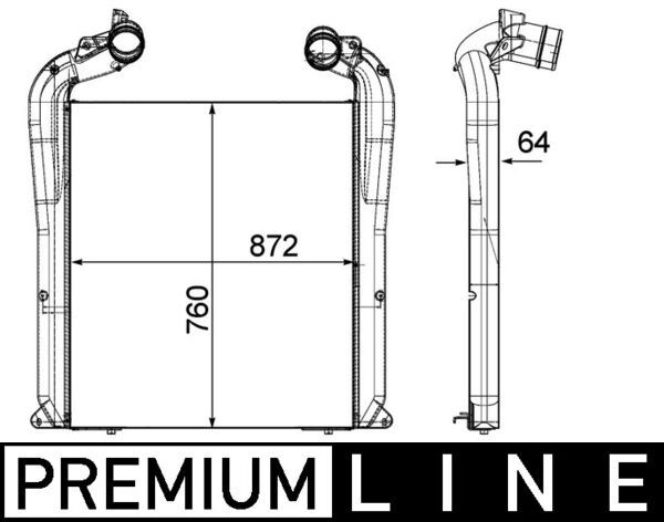 Product Image - Intercooler, inlaatluchtkoeler - CI144000P - MAHLE