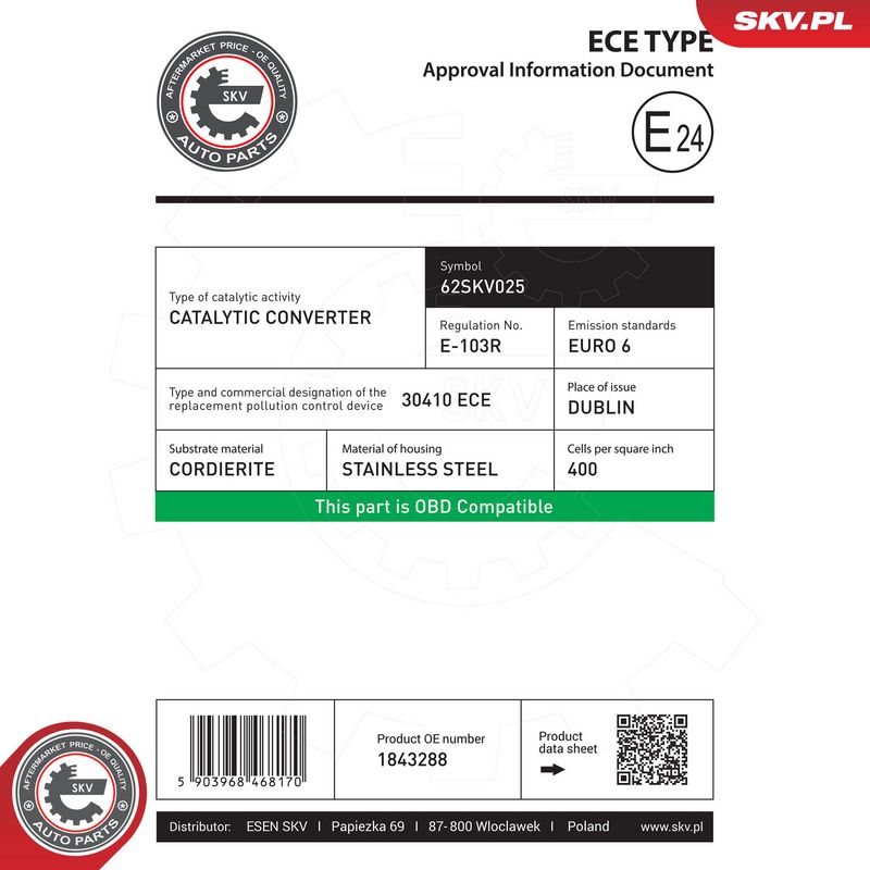 Katalüsaator, ESEN SKV 62SKV025