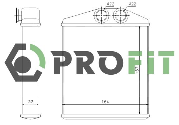 Теплообмінник, система опалення салону, Profit 1760-0372