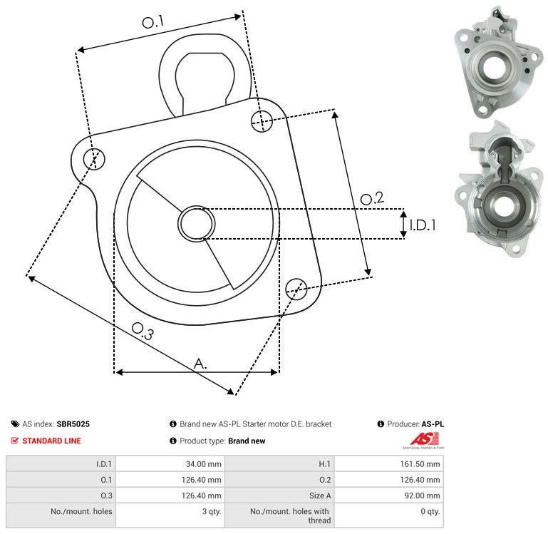 AS-PL SBR5025 Starter Lid, carburettor