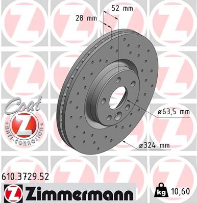 Гальмівний диск, Zimmermann 610.3729.52