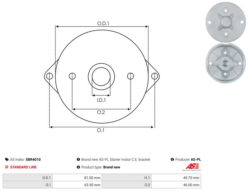 AS-PL SBR4010 Starter Lid, carburettor