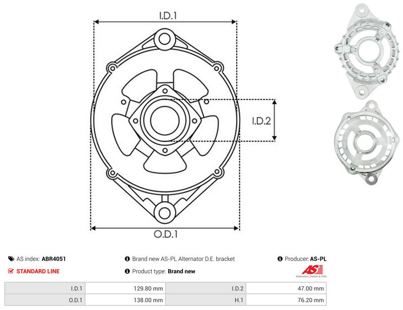 AS-PL ABR4051 Protective Cap, alternator