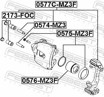 FEBEST 2173-FOC Bellow, brake caliper guide