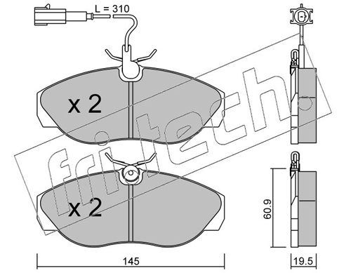 fri.tech. 157.1 Brake Pad Set, disc brake