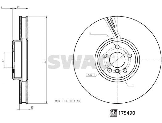 SWAG 33 10 5203 Brake Disc