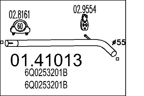 MTS kipufogócső 01.41013