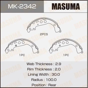 Комплект гальмівних колодок, Masuma MK-2342