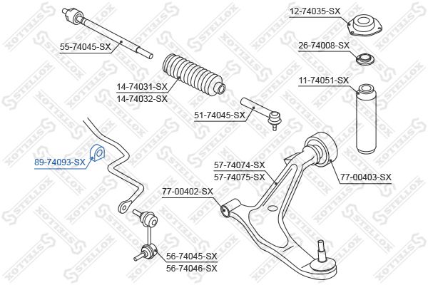 STELLOX 89-74093-SX Mounting, stabiliser bar