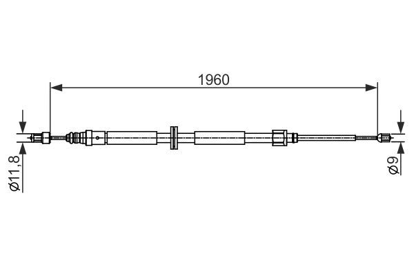 Тросовий привод, стоянкове гальмо, Bosch 1987482432