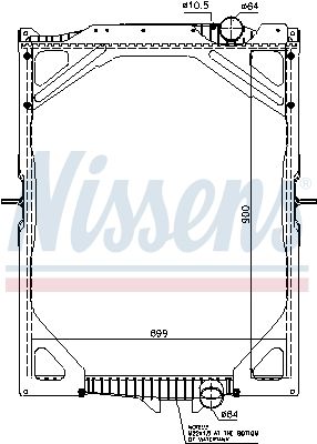 chladič vodní VOLVO s rámem 65463A