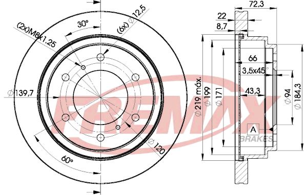 FREMAX BD-8067 Stabdžių diskas
