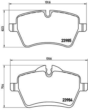 Комплект гальмівних накладок, дискове гальмо, Brembo P06051X