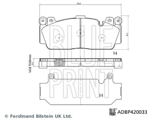 BLUE PRINT ADBP420033 Brake Pad Set, disc brake