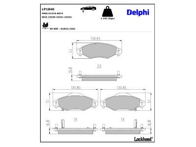 DELPHI LP1840 Brake Pad Set, disc brake