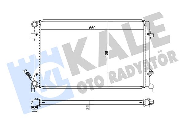 Радіатор, система охолодження двигуна, Kale Oto Radyatör 353300