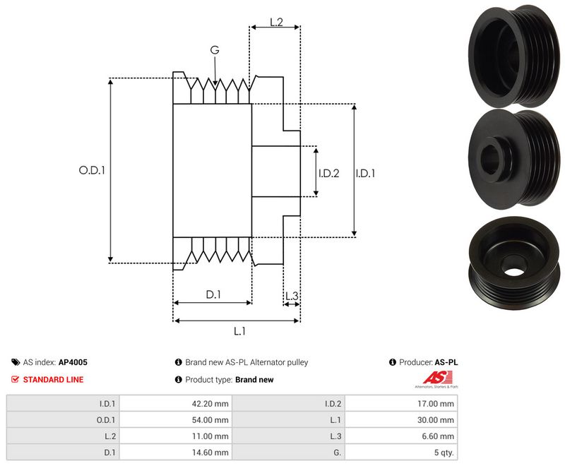 Rihmaratas, generaator, AS-PL AP4005