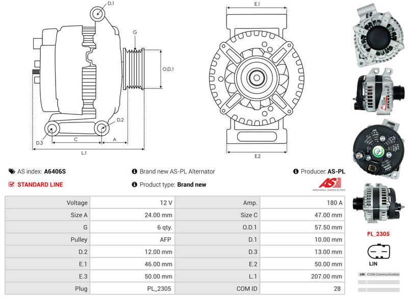 AS-PL A6406S Alternator