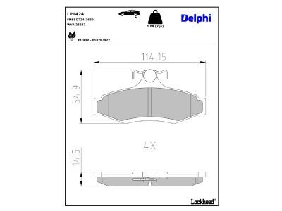 DELPHI LP1424 - Brake Pad Set, disc brake