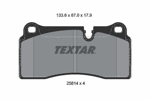 Комплект гальмівних накладок, дискове гальмо, Textar 2581401