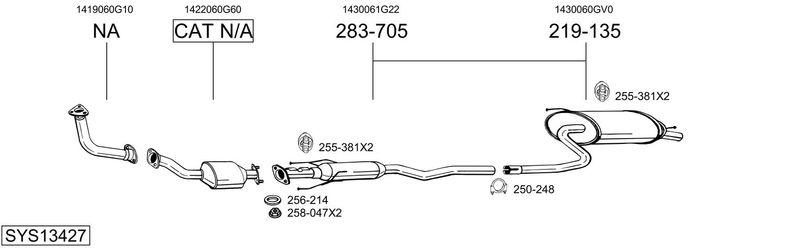 BOSAL kipufogórendszer SYS13427