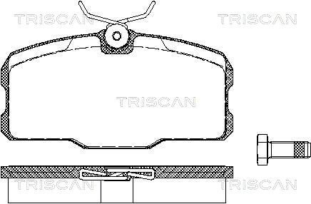 Комплект гальмівних накладок, дискове гальмо, Triscan 811023035