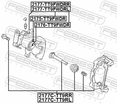 FEBEST 2175-TT9FWDR Repair Kit, brake caliper