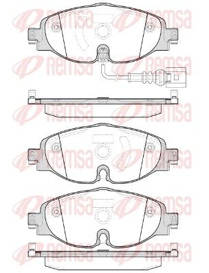 REMSA Volkswagen комплект передніх гальмівних колодок з датчик. Golf VII, AUDI A3 13-, SKODA Octavia 12-