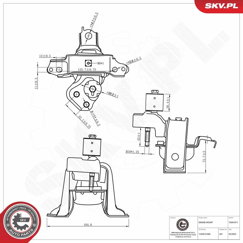 Paigutus, Mootor, ESEN SKV 75SKV317
