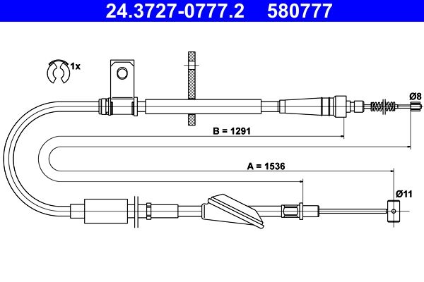 ATE Trekkabel, parkeerrem 24.3727-0777.2