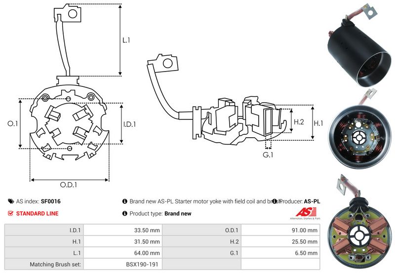 AS-PL SF0016 Holder, carbon brushes