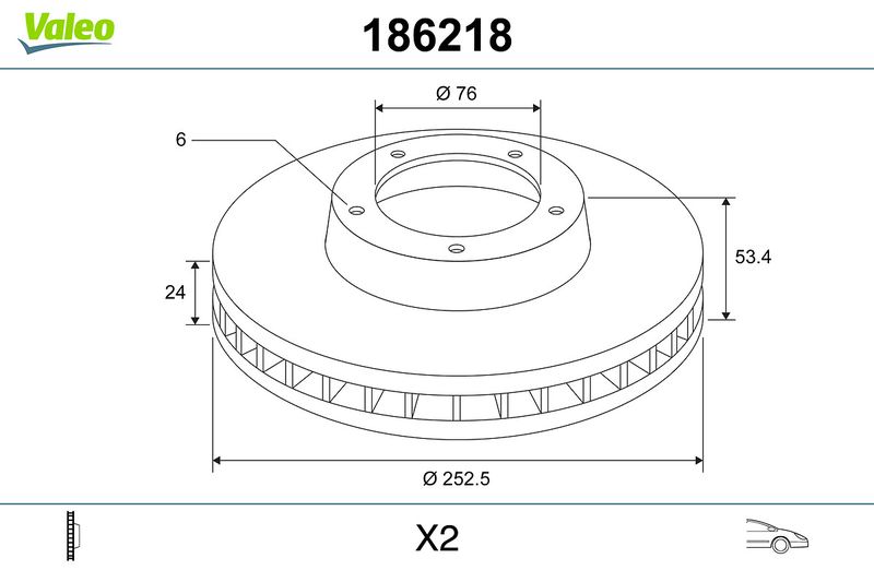 VALEO Remschijf 186218