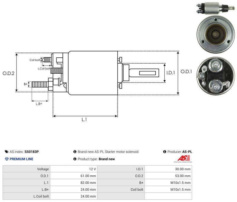 AS-PL SS0183P Solenoid Switch, starter