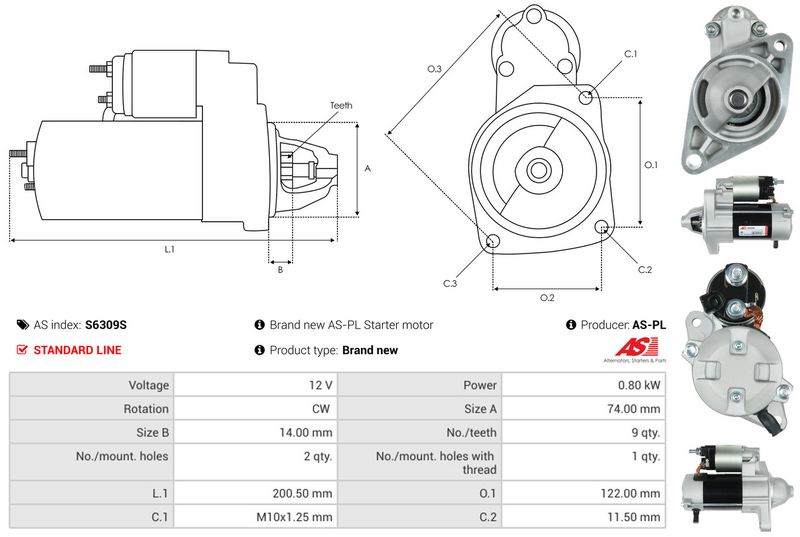 AS-PL S6309S Starter