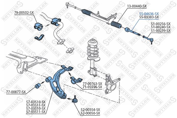 STELLOX 55-04636-SX Inner Tie Rod