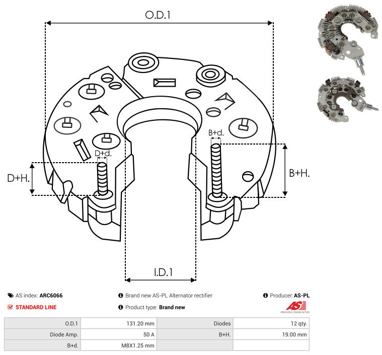 AS-PL ARC6066 Rectifier, alternator