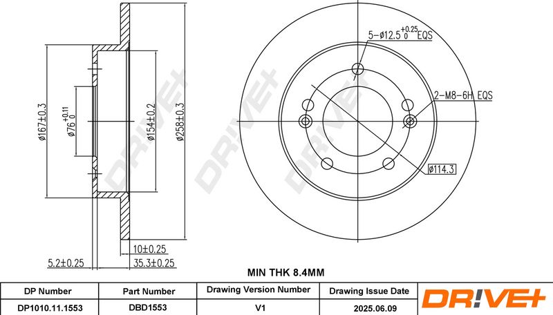 Disc frana DP1010.11.1553 Dr!ve+