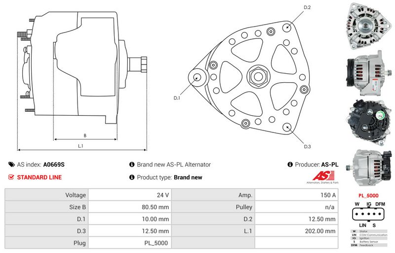 AS-PL A0669S Alternator