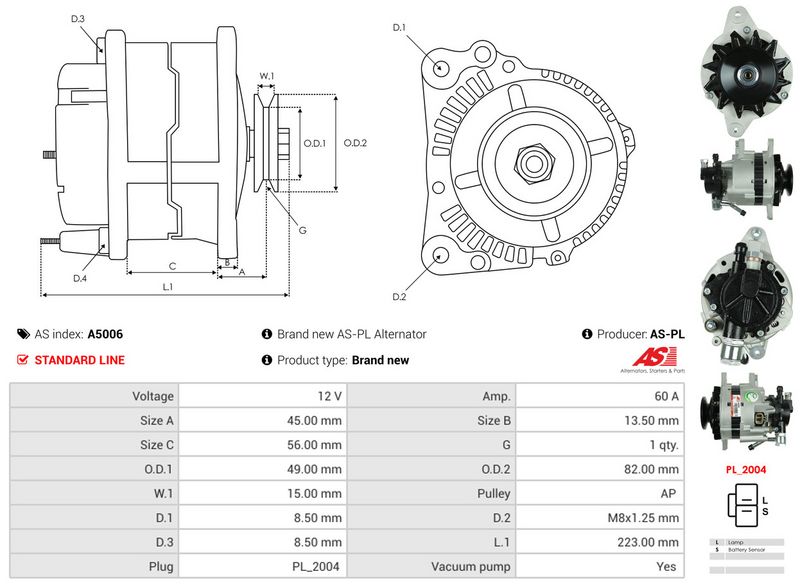AS-PL A5006 Alternator